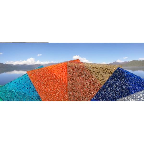 Противоультрафиолетовый 250 X Стекло Устойчивость к ударам Алмазный рельефный поликарбонатный лист 80% светопередача