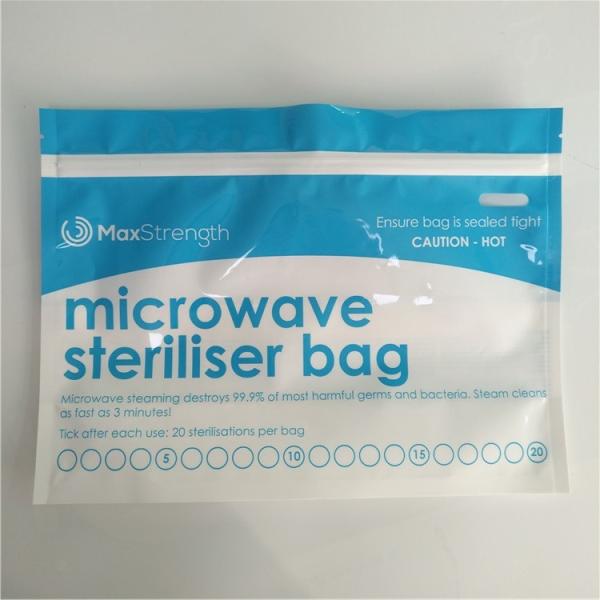 Food Storage Microwave Steriliser Bottom Gusset Bags Resealable Top Zipper Custom