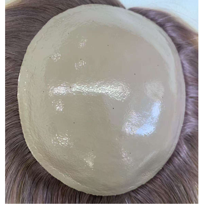 New Design Raw Virgin Hair Strong Thick Silicone Toupee for Women PU Silicone Hair Topper for Baldness and Alopecia