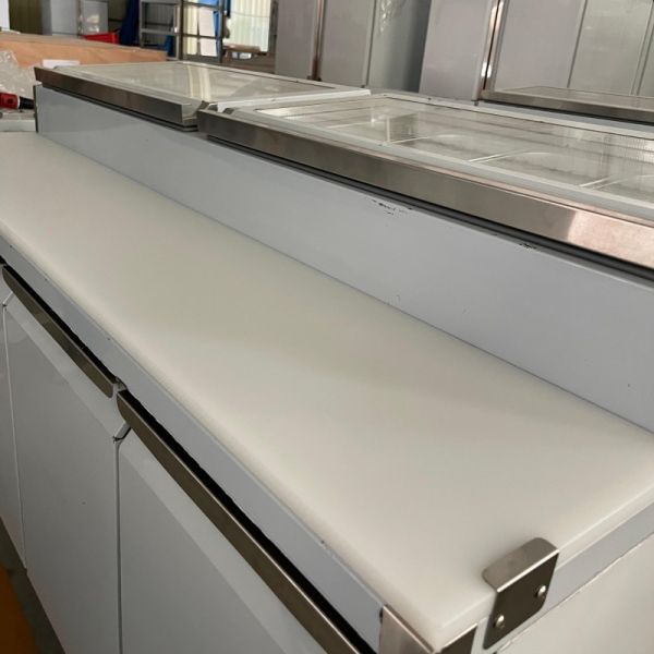 Stainless Steel Fruit Salad Display Refrigerator Air Cooling 3 Doors