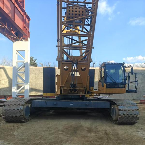 200T Second Hand Crawler Cranes Yellow Telescopic Boom Crawler Crane
