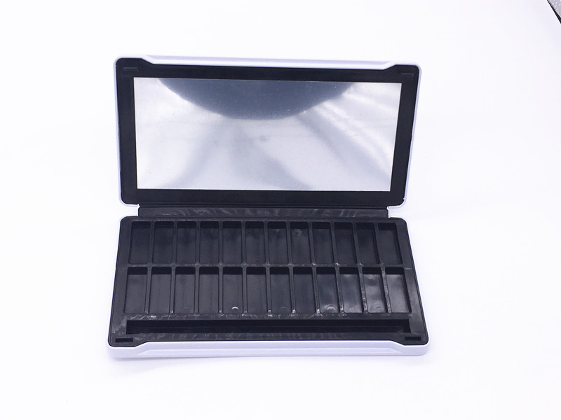 200x105x18mm Large Rectangle Metal Gift Cosmetic Skin Care Gift Tin Box With Mirror 9 Frames