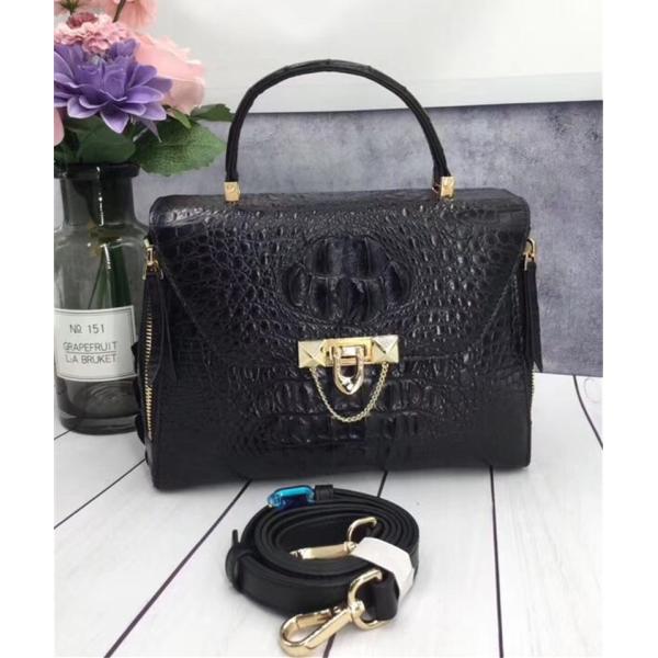 Exotic Genuine Crocodile Skin Woman Orange Purse Authentic Alligator Leather Lady Handbag Female Crossbody Shoulder Bag