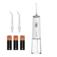 Água dental recarregável Flosser de três baterias secas com raspador de língua