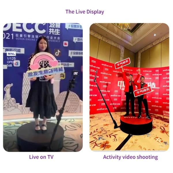 115CM 100CM Glass 360 Photo Booth Machine For Video Commercial Wedding