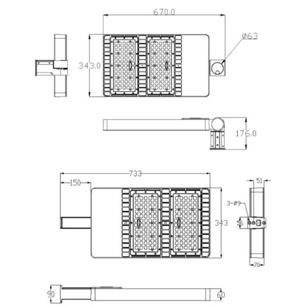 200Ватт привело обломоки САМСУНГ светов парковки и водителя меанвелл для света коробки ботинка СИД
