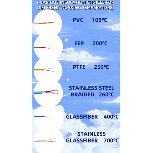 Тип x 0.5mm2 кабель Dingzun 2 термопары изоляции j Ptfe для измерять Temperaturing