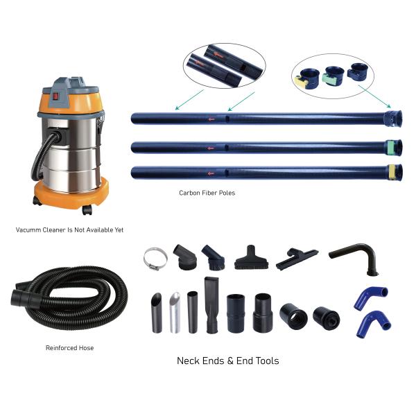 OEM ODM Gutter Vacuum Pole Telescopic Pole Sections 20FT Extension Length Designed to Enhance Gutter Cleaning Efficiency