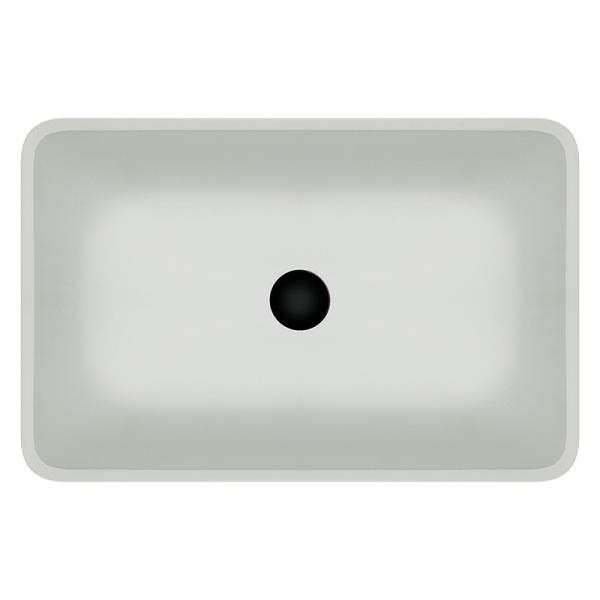 Lacquered Bathroom Wash Basins 18 Inch Tempered Glass Sink White Rectangular