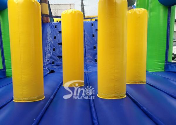 Outdoor Commercial Jungle Shark Inflatable Obstacle Course For Kids And Adults Fun