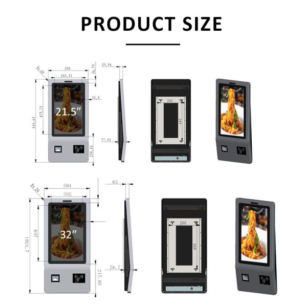 Стена устанавливая киоск экрана LCD оплата обслуживания собственной личности 21,5 дюймов для ресторана