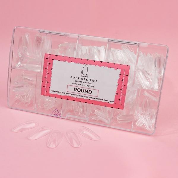 Upgrade Your Nail Game with Round Press on Nails Oem Private Label False Fake Nails Designed Press on Nails 500 Pcs/pack