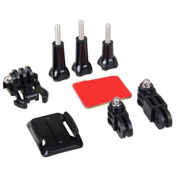 GoPro Helmet Mount Curved Base and 3 Way Pivot Arm Screw For GoPro Hero 5 4 3 Session Xiaomi Yi 2 4K SJCAM SJ4000