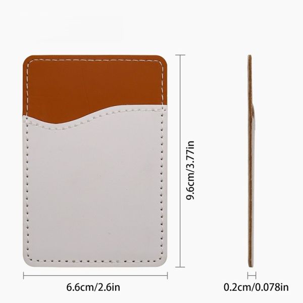 Custom Design Adhesive Phone Wallet PU Leather Sublimation Blank ID Card Holder