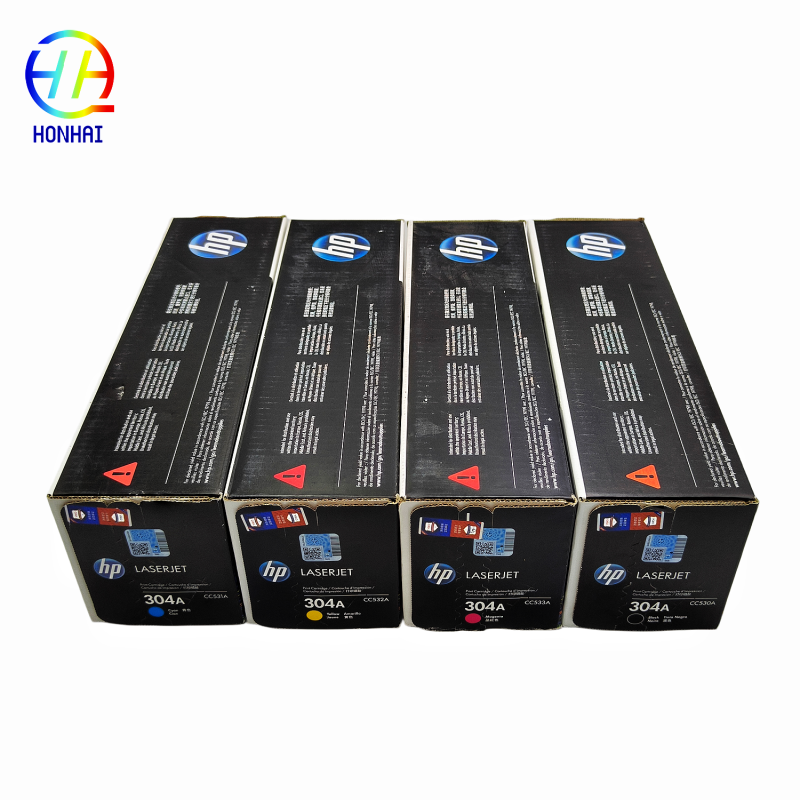 Original 304A CC530A CC531A CC532A CC533A Laser Toner Cartridges - Set of 4  for HP color laserjet cp2025, CM2320fxi MFP, CM2320n MFP, CM2320nf MFP, CP2025dn, CP2025n, CP2025x Printer Parts