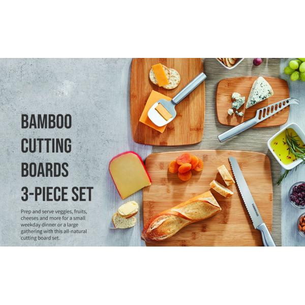 14 x 11 x 0,8 pulgadas superficiales reversibles de sistema de bambú de la tabla de cortar de 3