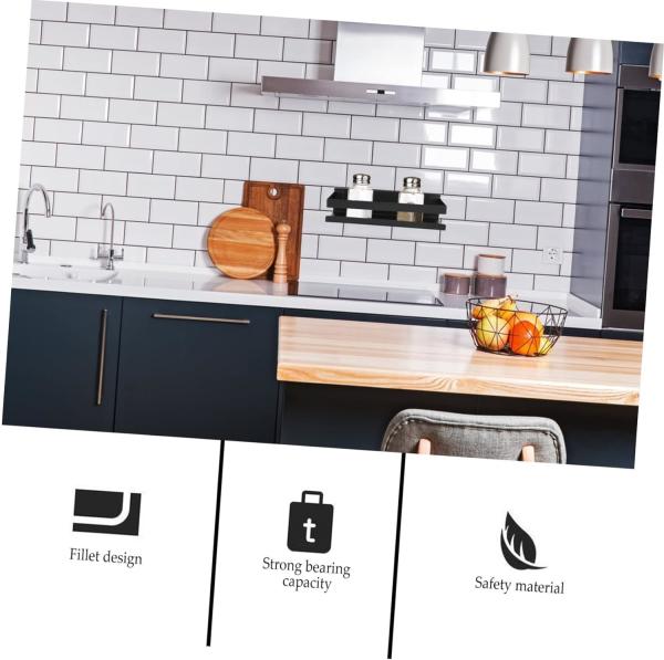 Wall Shelf Metal Wall Shelves Wall Organizer for Black Spices Bottle Storage