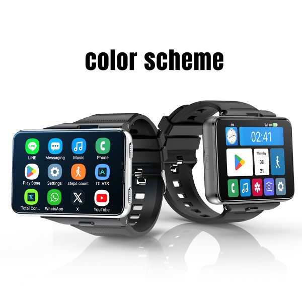 4G 5G Smart Watch with 2.88 Inch Round Touch Screen Heart Rate Monitor and GPS Positioning