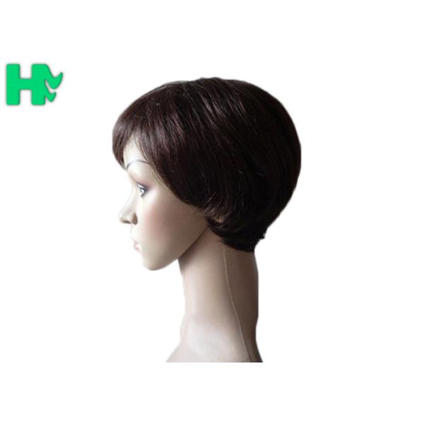 Ladies Natural Looking Human Hair Wigs Loose Wave Natural Hairline