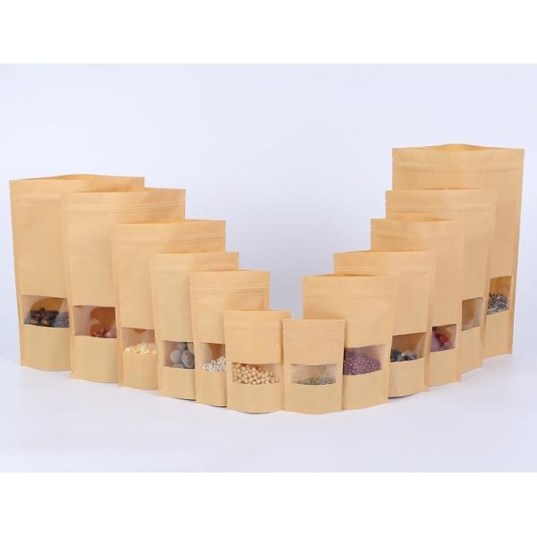 Retail Zipper  Kraft Paper Bags Tea/Food Packaging Stand Up Paper k Bag