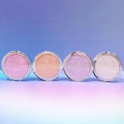 OEM Vegan Diamond Glow Pressed Powder Face Glitter Highlighter Skin Friendly