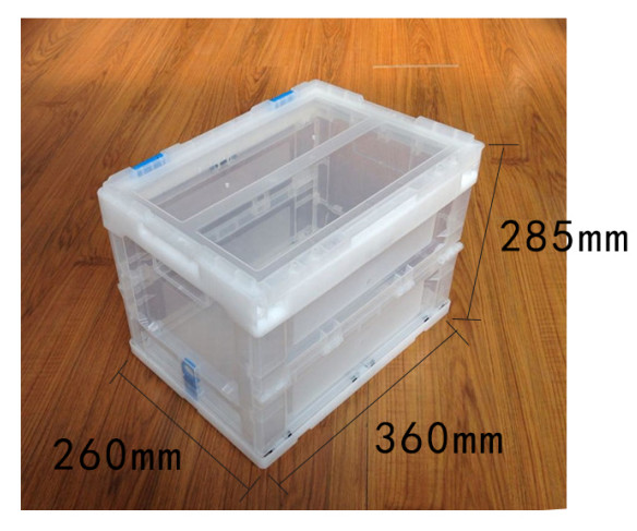 360*260mm Collapsible Storage Crates Plastic Polypropylene Loading Strengthening