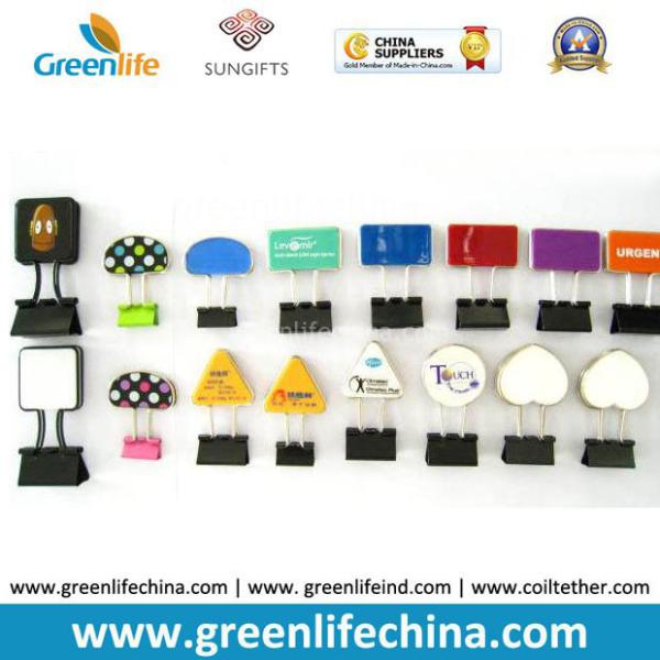 Office Supply Customized Shape Binder Clip W/Logo Printing
