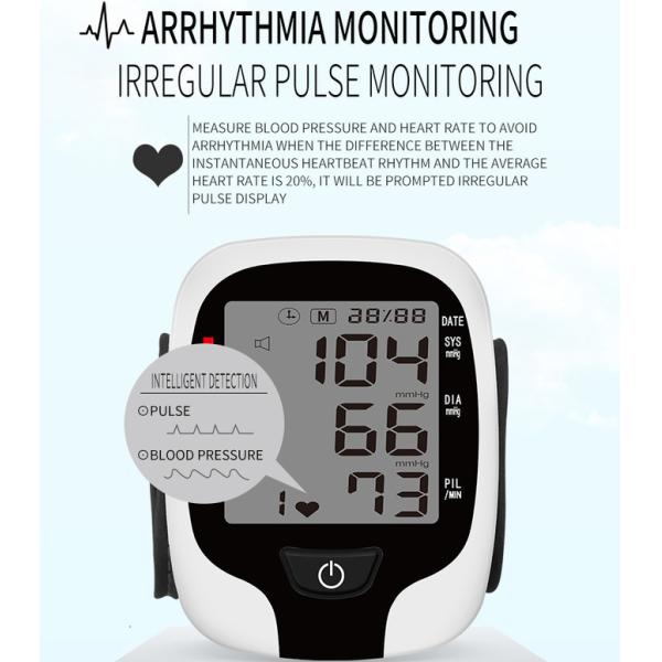 Home Wrist Electronic Blood Pressure Monitor 0-280mmHG With LCD Large Screen Display