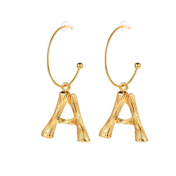 Des boucles d'oreilles en argent sterling personnaliser des bijoux 18K plaqué or Boucle d'oreille de lettre de mode