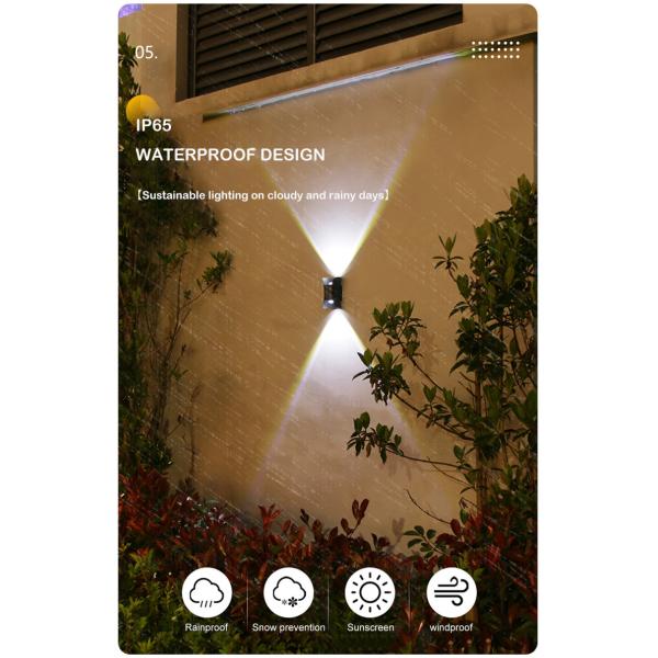 5V / 70ma Solar LED Wall Lights Lamp Outdoor Exterior Fixture For Indoor