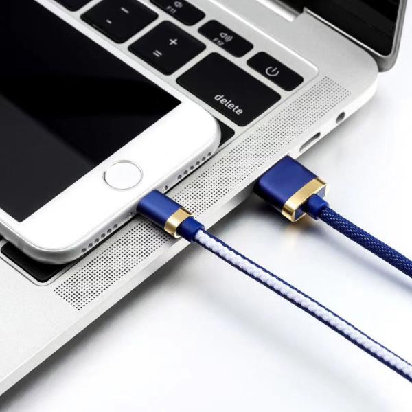 2.5A Gold Plated Denim Fast Charger Cable 480mbps Transmission Speed