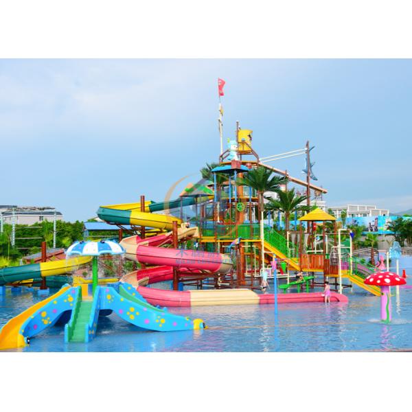 Colorful Commerical Curved Water Slide For Fibergalsss Material