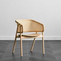 Salon en bois solide en bois naturel de fauteuil nordique de rotin dinant la chaise