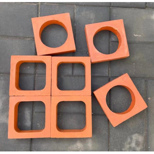 Terracotta Wall Breeze Blocks Heat Insulation 800 Centigrade Red Brick School Building Decoration Material