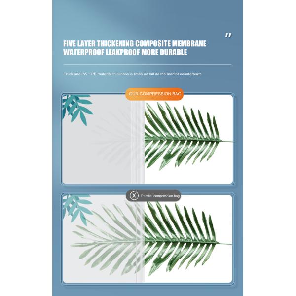 Ahorro de espacio Bolsas de sello de vacío para colchas de toda la temporada Logotipo impreso a medida y ahorre 75% de espacio