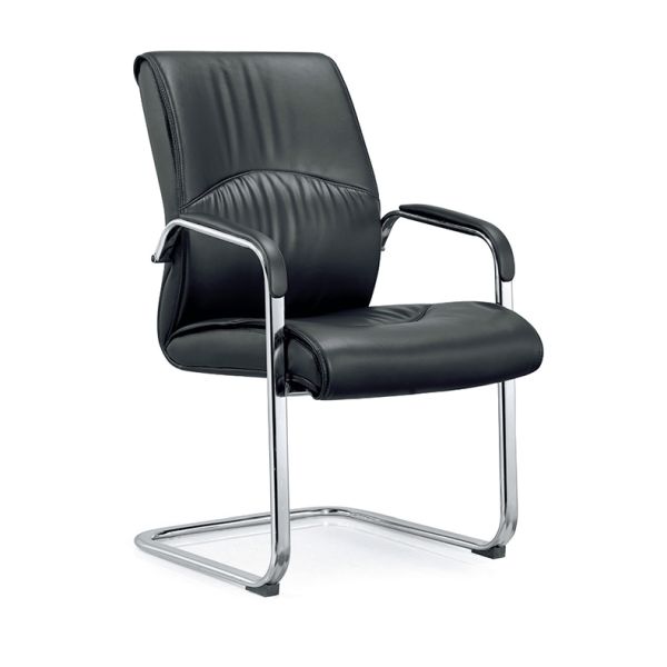 High Back Office PU Leather Chair 3 in 1 Ergonomic Adjustable Without Wheels