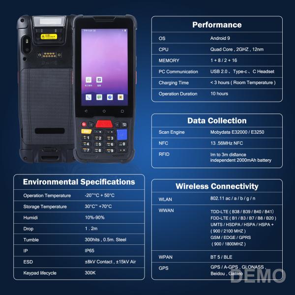 Ручной компьютер Android PDA компактный беспроводный и легкий