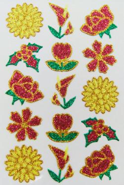 Etiquetas Shinning da flor do brilho do estilo de Japão, etiquetas da forma da espuma do brilho