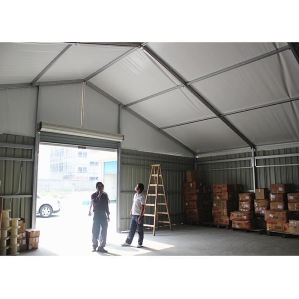 Solid Structure Steel Walls Industrial Warehouse Tent , Shutter Door Temporary Fabric Structures 