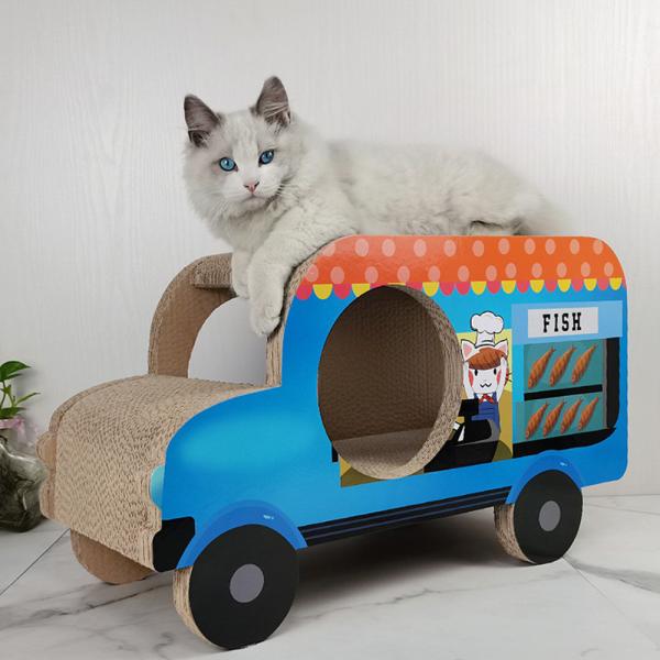 Scratcher de chat en carton ondulé Scratcher de chat en forme de voiture OEM ODM