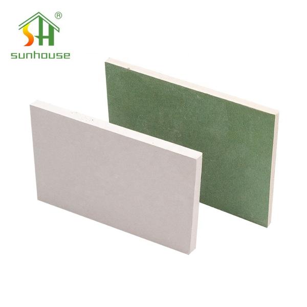 Placa de gipsita verde personalizada, placa de gesso da resistência de fogo para a separação interna da parede
