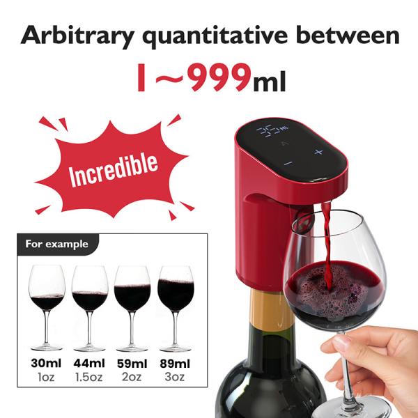 WP-007 distributeur automatique de vin et aérateur pour la maison avec batterie de 1200 mAh Noir/Blanc/Rouge/Or