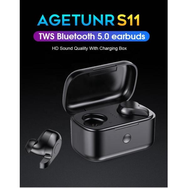 Black DC 5V 1A 50mAh Wireless Bluetooth Earphone
