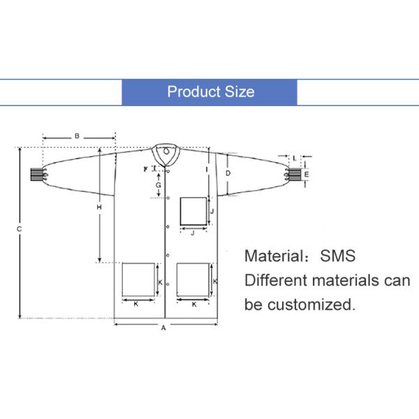 La veste jetable imperméable bleue d'échauffement de SMS frotte avec la manchette tricotée de collier
