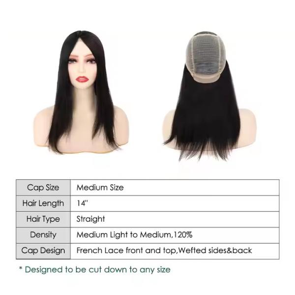 Lace Top Wig Ready To Ship long hair European Virgin Hair For White Women Alopecia Hair Loss Medical Wigs