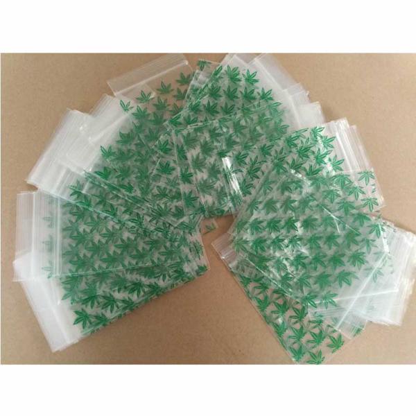 7.5x11.5 Cm Green Weed Mini Plastic Zipper Bags For Rings Earrings Jewelry