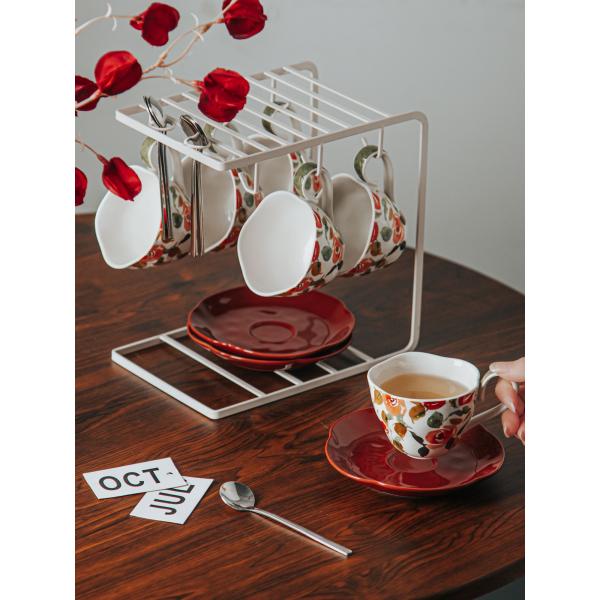 British Classical Fashion Ceramic Espresso Cups And Saucers Perfect For Garden Parties