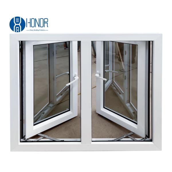 Double Glazed Casement Window Hurricane Impact Tempered Glass For Kitchen Bathroom Entry Balcony