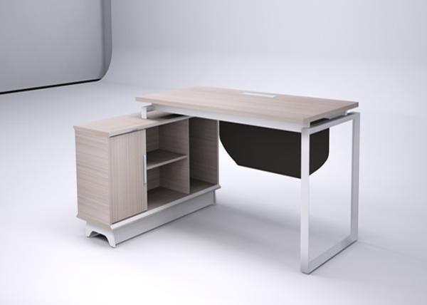 Contemporary Office Manager Desk OEM / ODM With Fixed Extension Cabinet