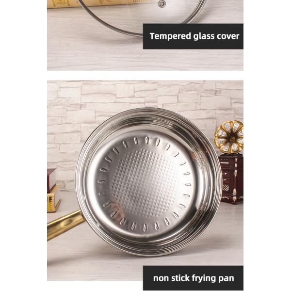 Best Selling Stainless Steel Cookware Set 12pcs Double Layer Cooking Pot Set With Golden Handle
